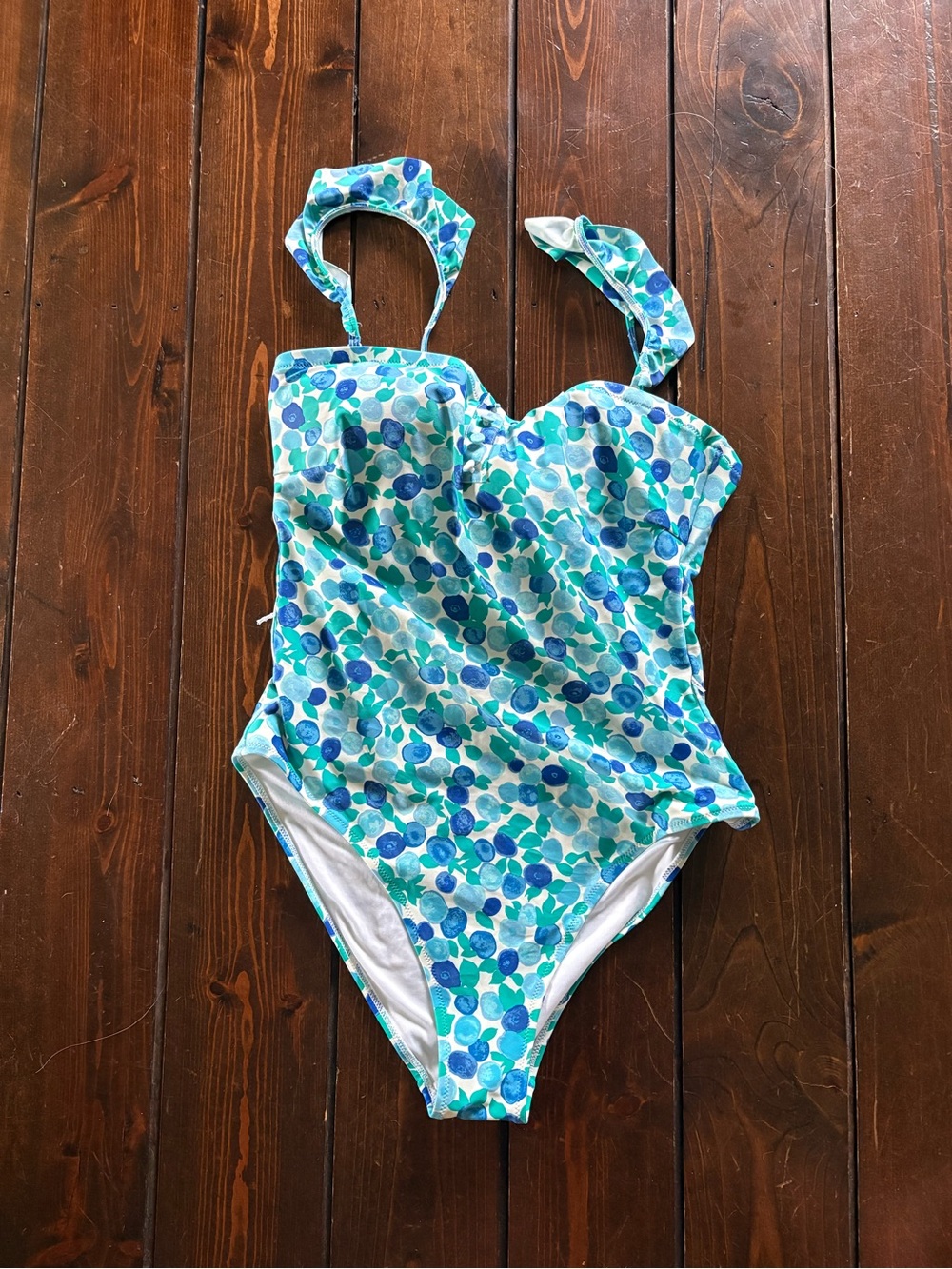J. Crew Blue & Teal Floral One-Piece Swimsuit
